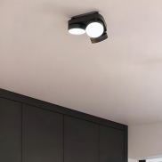 Lutec Stanos - opbouwspot - slimme verlichting - Lutec Connect - Ø10 x 5,5 cm - 6,8W LED incl. - dimfunctie via app - 2700K-6500K - zwart