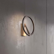 Nova Luce Tilia - wandlamp - Ø 22 x 10 cm - 10W LED incl. - mistig nikkel