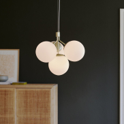 Nordlux Ivona - hanglamp - 54,2 x 54,2 x 244 cm - opaal en messing