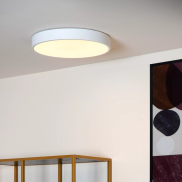 Lucide Unar - plafondverlichting - Ø 39,50 x 5 cm - 24W dimbare LED incl. -  3 stappen dimmer - wit