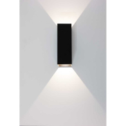 Artdelight Vegas - wandlamp - 5 x 5 x 15 cm - 2 x 1,5W LED incl. - IP65 - zwart