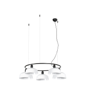 Faro Tatawin M - hanglamp - Ø 96,6 x 100 x 210 cm - satijnzwart en glanswit