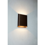 Artdelight Diaz Large - wandverlichting - 4 x 14,5 x 20 cm - 2 x 6W LED incl. - IP65 - geborsteld brons
