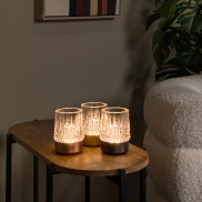 Lucide Lili - set van 3 oplaadbare tafellampen - Ø 8 x 10,3 cm - 3W dimbare LED incl. - zwart