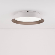 Nova Luce Vela - plafondlamp - Ø 45 x 9,5 cm - 30W dimbare  LED incl. - zandwit en koffie