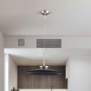 Nova Luce Esti - hanglamp - Ø 50 x 240 cm - 21W dimbare LED incl. - geborsteld nikkel en rokerig glas
