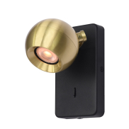 Artdelight Bolero - wandlamp - 9 x 16 x 12,7 cm - zwart met goud