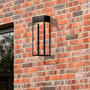 Nova Luce Moby - buiten wandverlichting - 16 x 40 x 9 cm - 20W LED incl. - IP65 - zandzwart