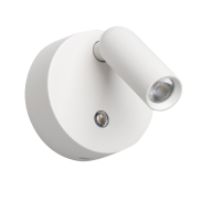 ETH Wispo - wandlamp - oplaadbaar via USB-kabel - Ø 9,5 x 3 cm - 3W dimbare LED incl. - wit