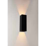 Artdelight Vegas - wandlamp - 8 x 8 x 25 cm - 2 x 4W dimbare LED incl. - IP65 - zwart