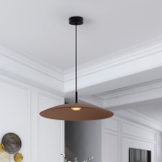 Nova Luce Polifemo - hanglamp - Ø 60 x 153 cm - 17W LED incl. - mocabruin glas en zandzwart