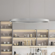 Nova Luce Elowen - hanglamp - Ø 98 x 150 cm - 106W dimbare LED incl. - zilver