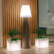 New Garden Lola 165 Pop - vloerlamp met oplaadbare lichtbron - Ø 45 x 165 cm - RGB + wit 10W LED incl. - dimbaar met afstandsbediening - IP54 - taupe