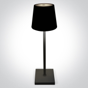 ONE Light Portable Trendy Light - oplaadbare tafellamp - Ø 11 x 38 cm - 3,5W dimbare LED incl. - IP54 - zwart