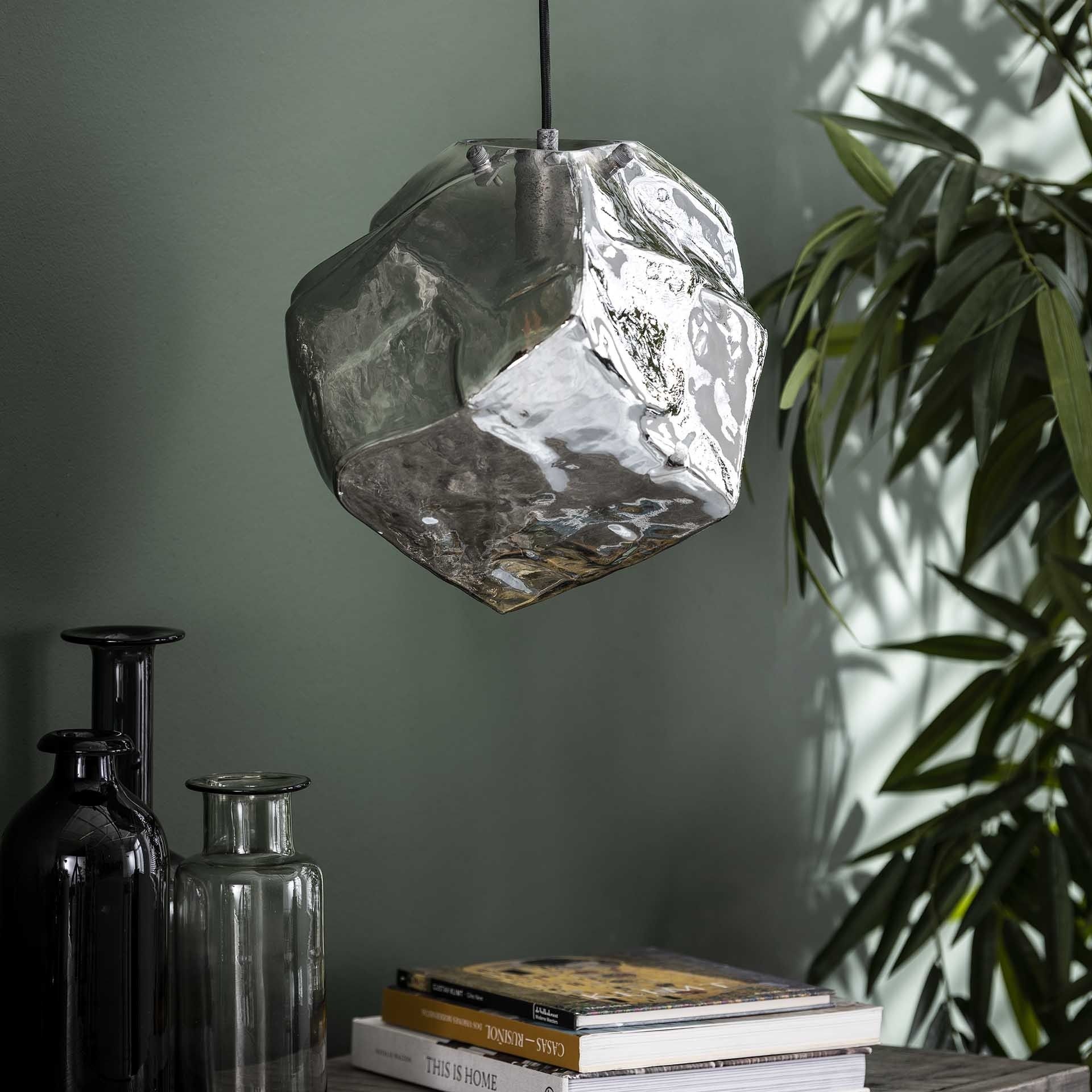 cijfer Scheur Aanstellen Vico Rock Chrome - hanglamp - Ø 25 x 150 cm - chroom glas | Lichtkoning