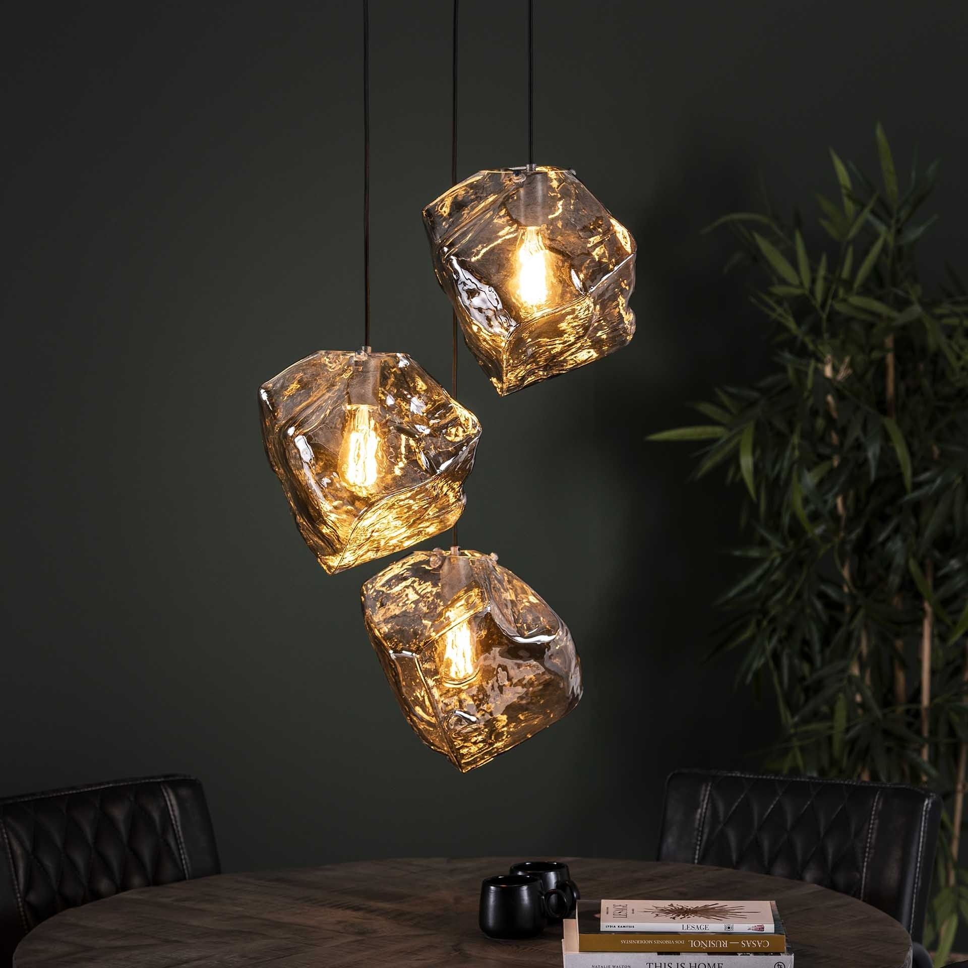 Concreet pond diefstal Vico Rock Chrome - hanglamp - Ø 50 x 150 cm - chroom glas | Lichtkoning