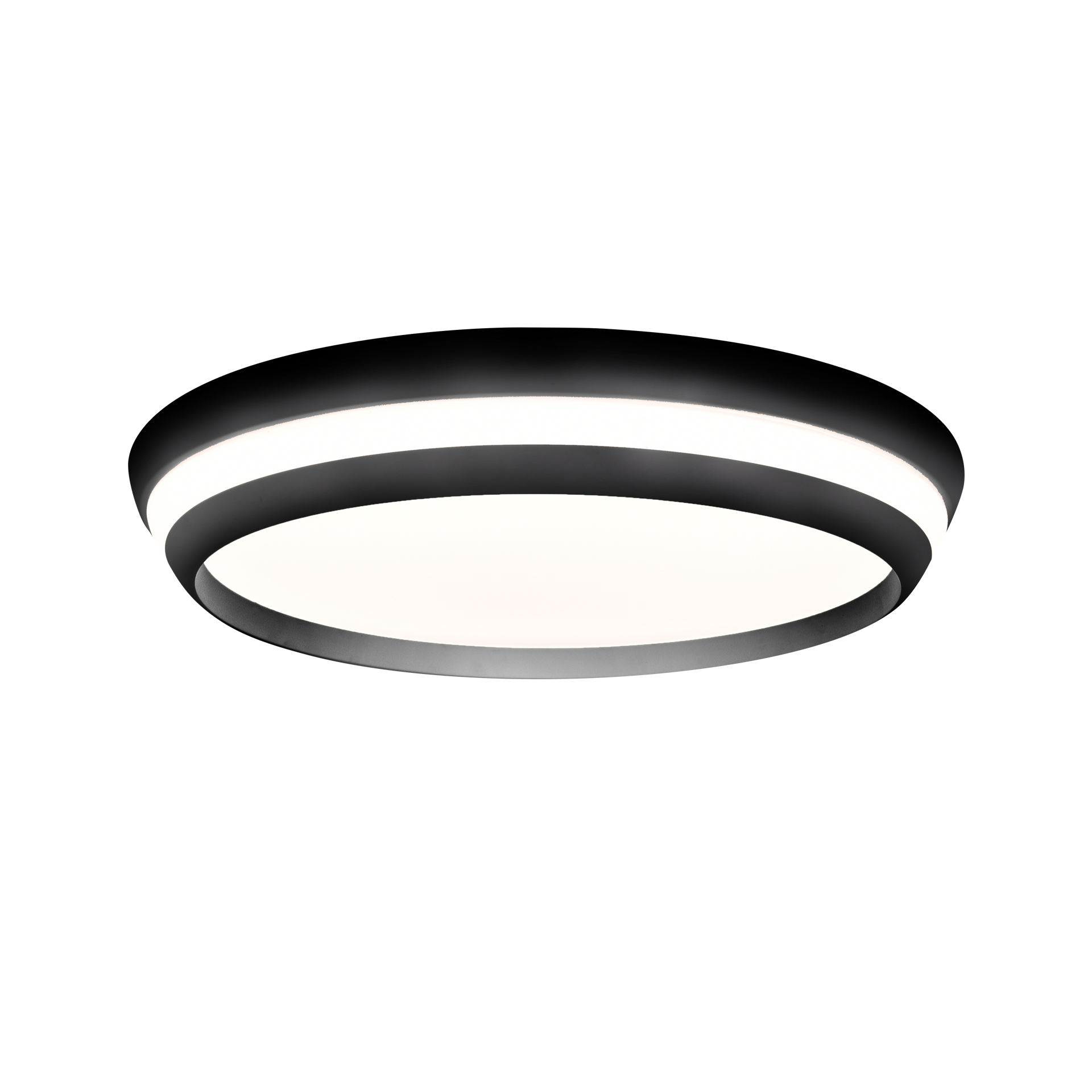 journalist Luchtvaartmaatschappijen tijger Lutec Cepa - plafondverlichting - slimme verlichting - Lutec Connect - Ø45  x 8,15 cm - 40W LED incl. - dimfunctie en instelbare lichtkleur via app -  zwart | Lichtkoning