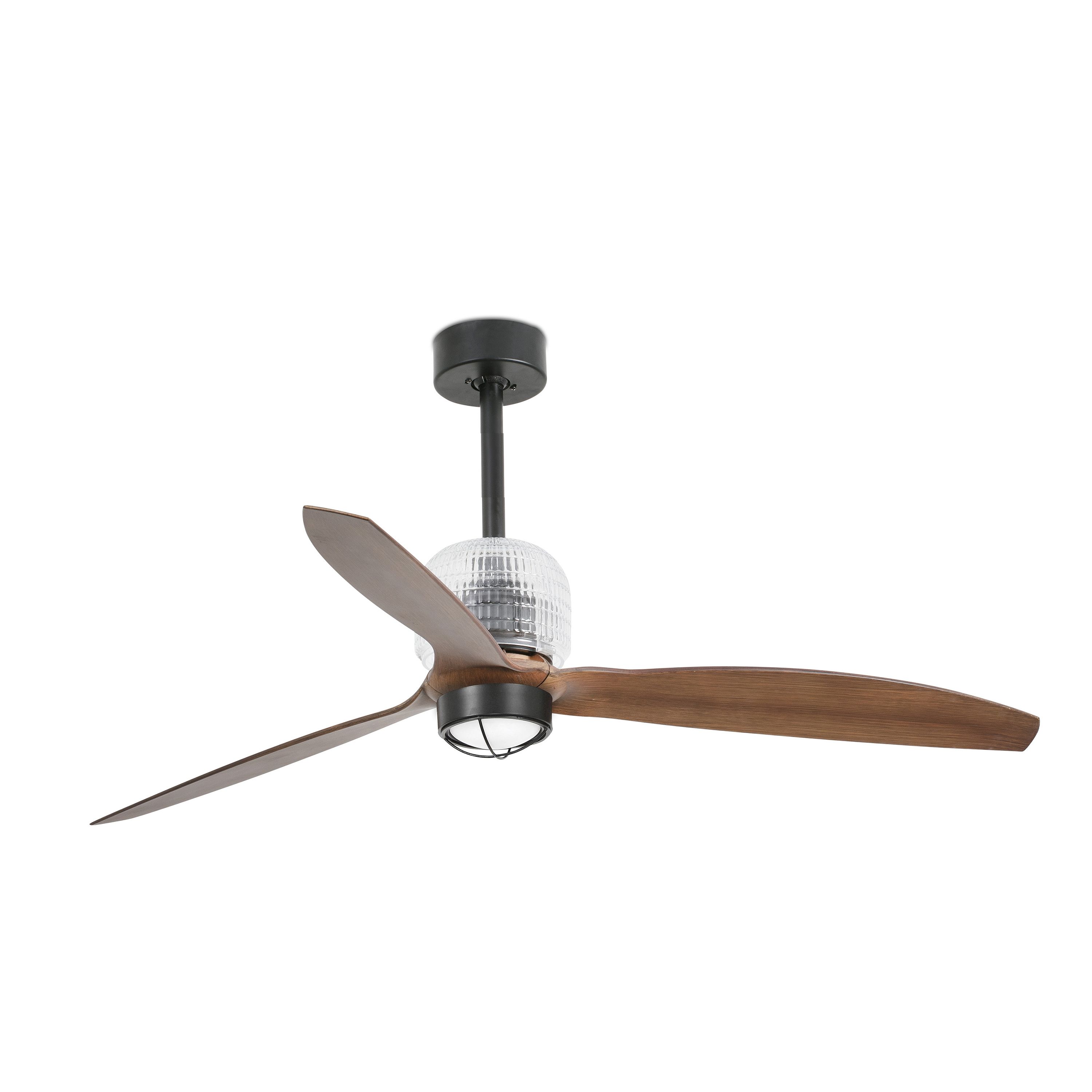 gen Het kantoor Reinig de vloer Faro Deco Fan - plafondventilator met licht en afstandsbediening - slimme  ventilator optie - Ø 128 cm - 17W LED incl. - donkerbruin en zwart |  Lichtkoning