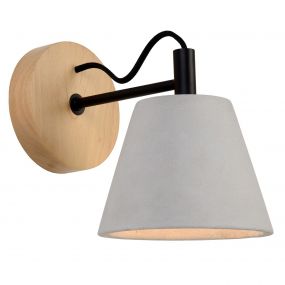 Lucide Possio - wandverlichting - 15 x 23 x 18 cm - taupe, hout