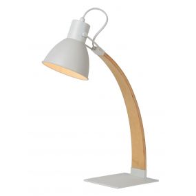 Lucide Curf - bureaulamp - 20 x 40 x 54 cm - wit, hout