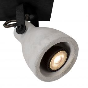 Lucide Concri-Led - opbouwspot 2L - 10 x 29 x 18 cm - 2 x 5W dimbare LED incl. - zwart