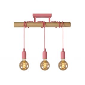 Lucide Pola - hanglamp - 55 x 8 x 35 cm - roze