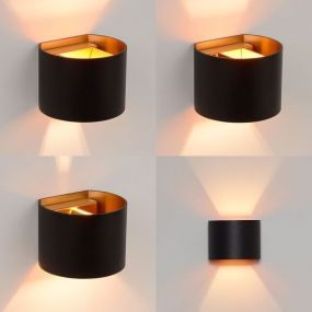 Lucide Xio - wandverlichting met 2 regelbare lichtbundels - 13 x 11 x 9,7 cm - 4W LED incl. - zwart