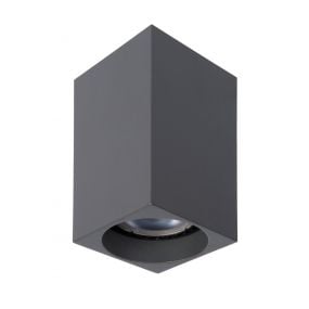 Lucide Delto Vierkant - opbouwspot - 5,5 x 5,5 x 10 cm - 5W dimbare LED incl. - dim to warm - grijs