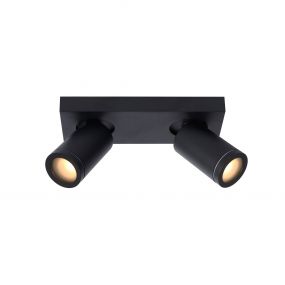 Lucide Taylor - opbouwspot 2L - 24 x 10 x 12,5 cm - 2 x 5W dimbare LED incl. - dim to warm - IP44 - zwart