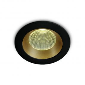 ONE Light 3W Dark Light Range - inbouwspot - Ø  50 mm, Ø 44 mm inbouwmaat - 3W LED incl. - zwart en messing