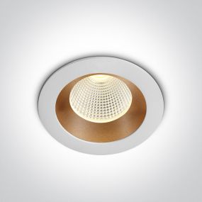ONE Light - inbouwspot - Ø 50 mm, Ø 44 mm inbouwmaat - 3W LED incl. - wit en messing