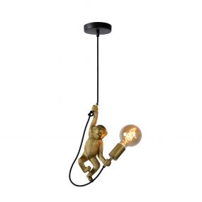 Lucide Extravaganza Chimp - hanglamp - Ø 18 x 185 cm - zwart en goud