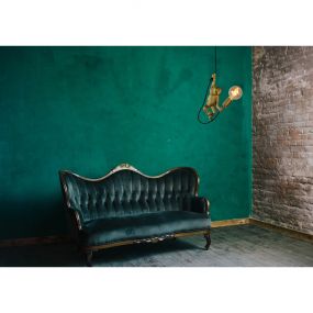 Lucide Extravaganza Chimp - hanglamp - Ø 18 x 185 cm - zwart en goud