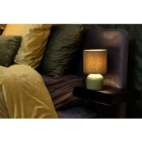Lucide Woolly - tafellamp - Ø 16 x 28 cm - groen