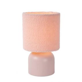 Lucide Woolly - tafellamp - Ø 16 x 28 cm - roze