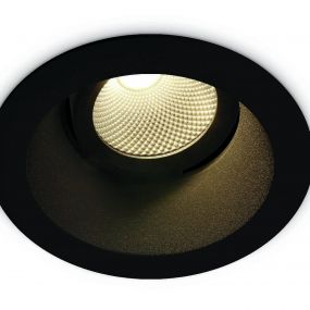 ONE Light COB Dark Light - inbouwspot - Ø 95 mm, Ø 80 mm inbouwmaat - 7W LED incl. - zwart