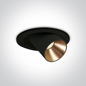 ONE Light Recessed COB Cylinders - inbouwspot - Ø 136 mm, Ø 120 mm inbouwmaat - 9W dimbare LED incl. - zwart