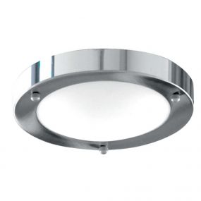 Searchlight Bathroom Flush - plafondlamp badkamer - Ø 31 x 9 cm - IP44 - chroom