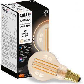 Calex Smart LED lamp - Ø 4,5 x 11 cm - E14 - 4,9W - dimfunctie via app - 1800 tot 3000K - goud 