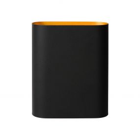 Lucide Ovalis - wandverlichting - 16 x 8,5 x 20 cm - zwart en mat goud