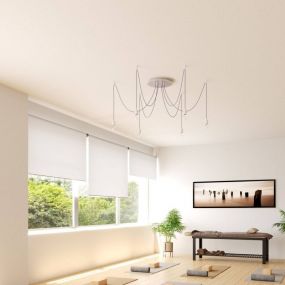 Creative Cables - Rose-One Rond plafondrozet voor 6 lichtpunten - Ø 40 x 3,5 cm - wit