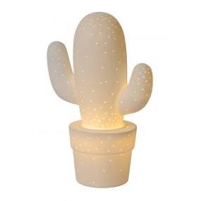 Lucide Cactus - tafellamp -  Ø 19 x 29,5 cm - wit