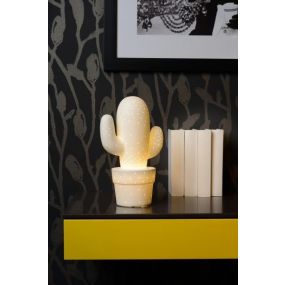 Lucide Cactus - tafellamp -  Ø 19 x 29,5 cm - wit