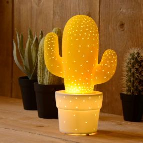 Lucide Cactus - tafellamp - Ø 19 x 29,5 cm - geel