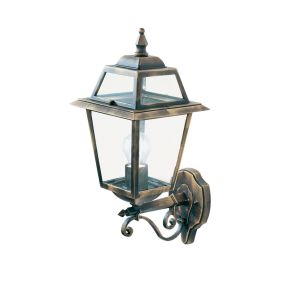 Searchlight New Orleans - buiten wandverlichting - 21 x 49,5 cm - IP44 - zwart en goud