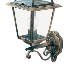 Searchlight New Orleans - buiten wandverlichting - 21 x 49,5 cm - IP44 - zwart en goud