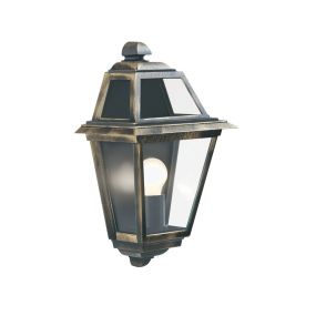 Searchlight New Orleans - buiten wandverlichting - 25 x 39,2 cm - IP44 - zwart en goud