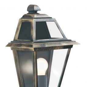 Searchlight New Orleans - buiten wandverlichting - 25 x 39,2 cm - IP44 - zwart en goud