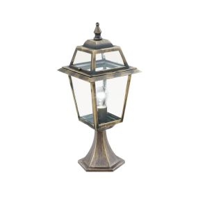 Searchlight New Orleans - sokkellamp - 21 x 21 x 49,5 cm - IP44 - zwart en goud