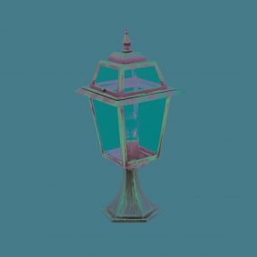Searchlight New Orleans - sokkellamp - 21 x 21 x 49,5 cm - IP44 - zwart en goud